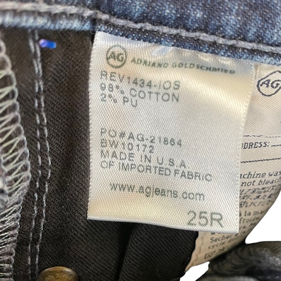 AG The Prima Mid-Rise Cigarette Skinny Jean Denim Size 25 Blue Embroidered USA - Picture 4 of 15
